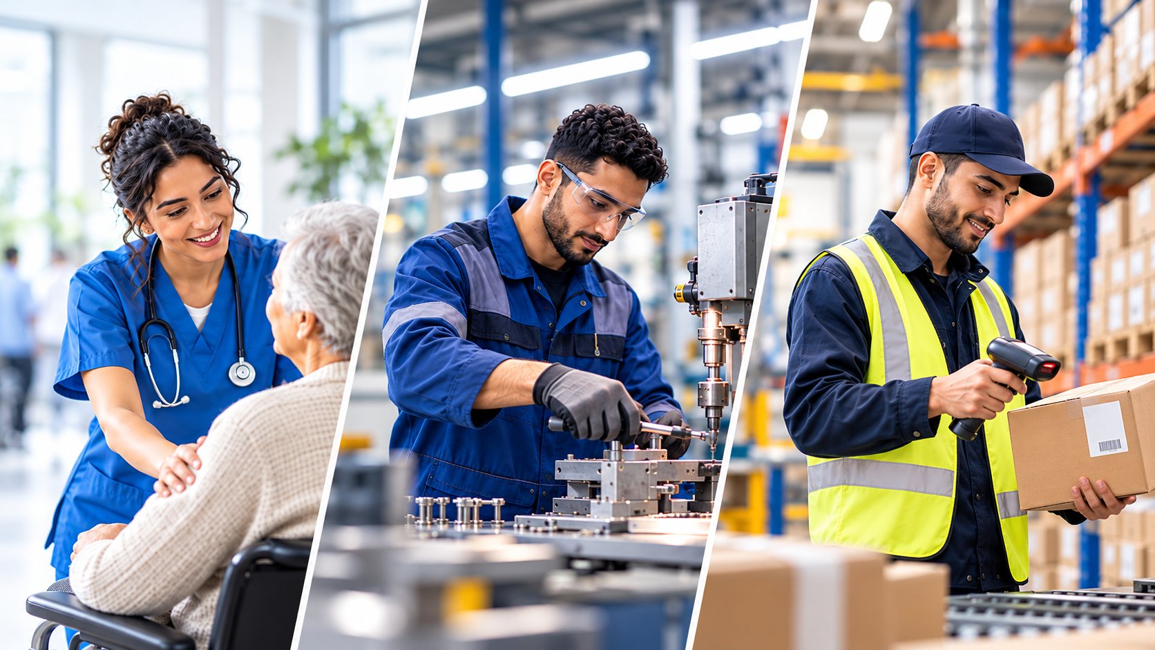 Fachkräfte aus Pflege, Handwerk und Logistik