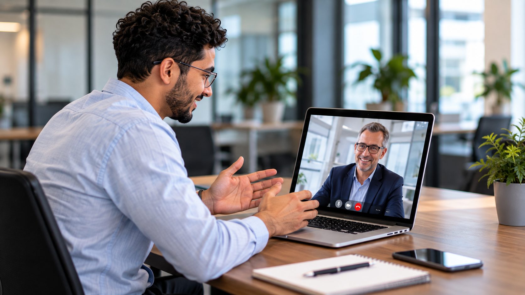 Digitales Vorstellungsgespräch mit einem Unternehmen